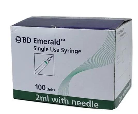 BD EMERALD 2ML 24G SYRINGE WITH NEEDLE PACK SIZE 100PCS