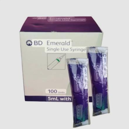 BD EMERALD 5ML 24G SYRINGE WITH NEEDLE PACK SIZE 100PCS
