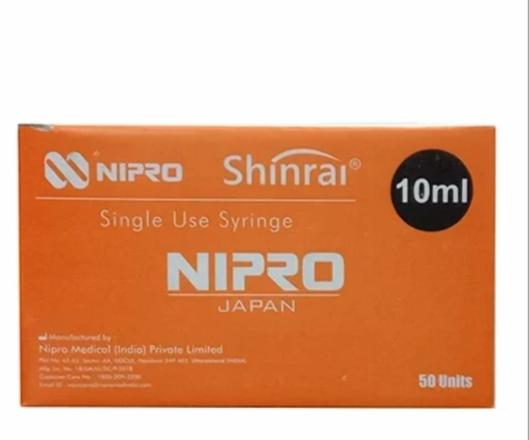 NIPRO SHINRAI SINGLE USE SYRINGE WITH NEEDLE 10ML 21G - 50Units
