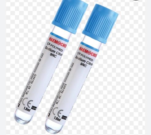 VACUUM SODIUM CITRATE P TIME VIAL PT TUVACUUM SODIUM CITRATE P TIME VIAL PT TUBE 2.7ML HEMO CHECK POLYMED VIAL (PACK SIZE - 100PCS)BE 2.7ML HEMO CHECK POLYMED VIAL ( PACK SIZE - 100PCS )