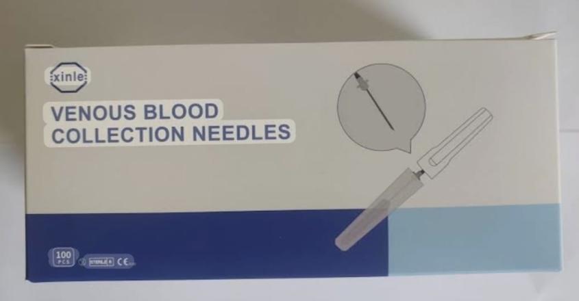 XINLE VENOUS BLOOD COLLECTION NEEDLE 22G PACK SIZE (100PCS)