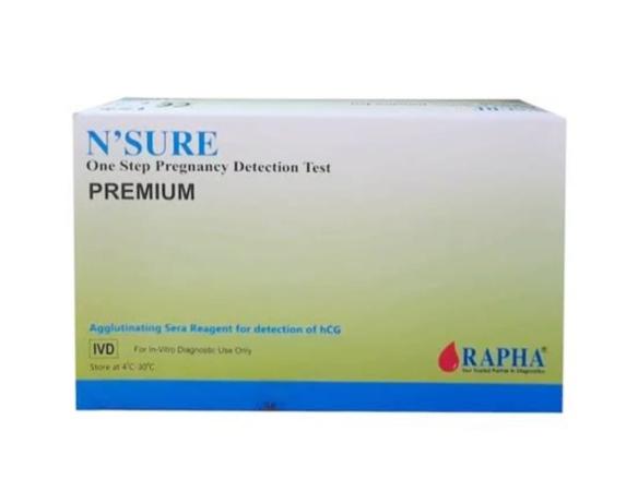 N SURE ONE STEP PG CARD PREGNENCY CARD TEST BY RAPHA (PACK SIZE 50TEST)