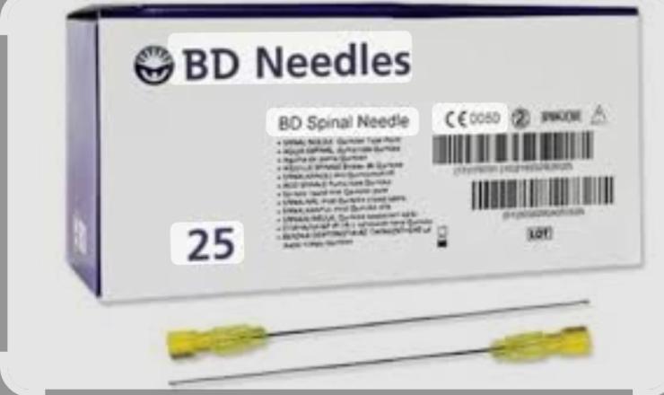 BD PRECISIONGLIDE HYPODERMIC SPINAL NEEDLES 20G (PACK SIZE 25PCS)