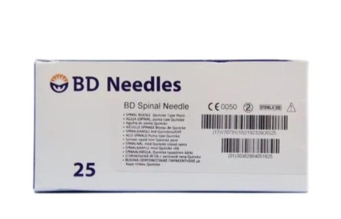 BD PRECISIONGLIDE HYPODERMIC SPINAL NEEDLES 27G (PACK SIZE 25PCS)