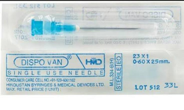 HMD DISPOVAN STERILE SINGLE USE HYPODERMIC NEEDLES 23G (PACK SIZE 100PCS)