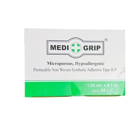 MEDIGRIP MICROPOROUS NON WOVEN SYNTHETIC ADHESIVE TAPE 1.25CM*9.1M -0.5