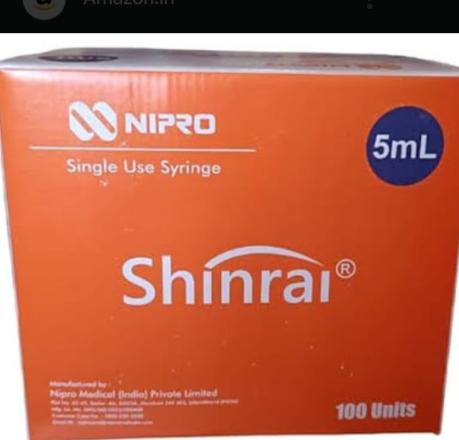 NIPPRO SHINRAI SINGLE USE SYRINGE SYRINGE 5ML 24G - 100Units