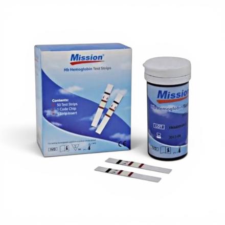 MISSION HB HEMOGLOBIN TEST STRIPS (PACK SIZE-50TEST)
