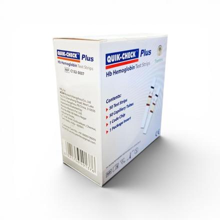 QUIK-CHECK PLUS HB HEMOGLOBIN TEST STRIPS (PACK SIZE-50TEST)