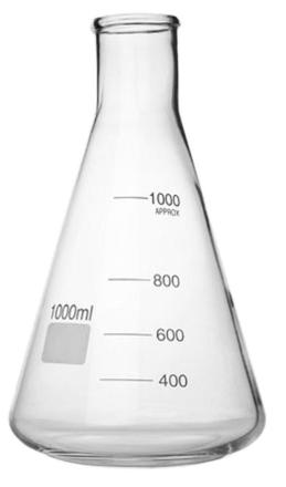 CONICAL ERLENMEYER FLASK GLASS BODY BOROSIL 1000ML