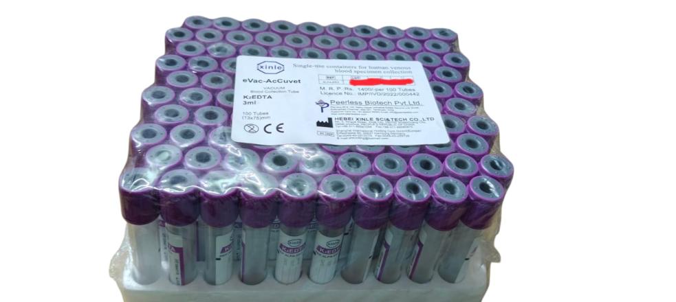 XINLE EVAC - ACCUVET VACCUM BLOOD COLLECTION TUBE EDTA K2 3ML PLASTIC PACK SIZE (100TEST)