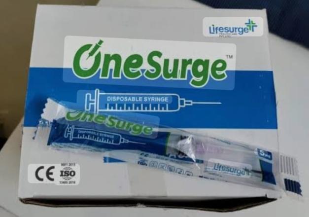 ONE SURGE DISPOSABLE SYRINGE  5ML 24G PACK SIZE (100PCS)