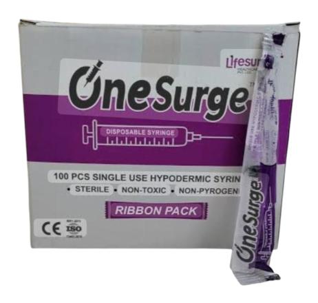 ONE SURGE DISPOSABLE SYRINGE  3ML 24G PACK SIZE (100PCS)