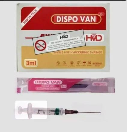 HMD DISPOVAN 3ML 24G SYRINGE WITH NEEDLE PACK SIZE 100PCS