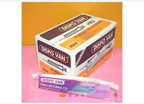 HMD DISPOVAN 20ML 22G SYRINGE WITH NEEDLE PACK SIZE 25PCS